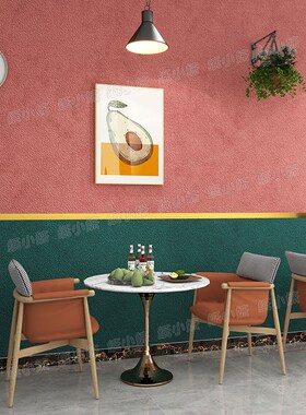 橙色墙纸自粘商用店铺装修壁纸3d立体墙贴文化砖纹硅藻泥墙裙贴纸