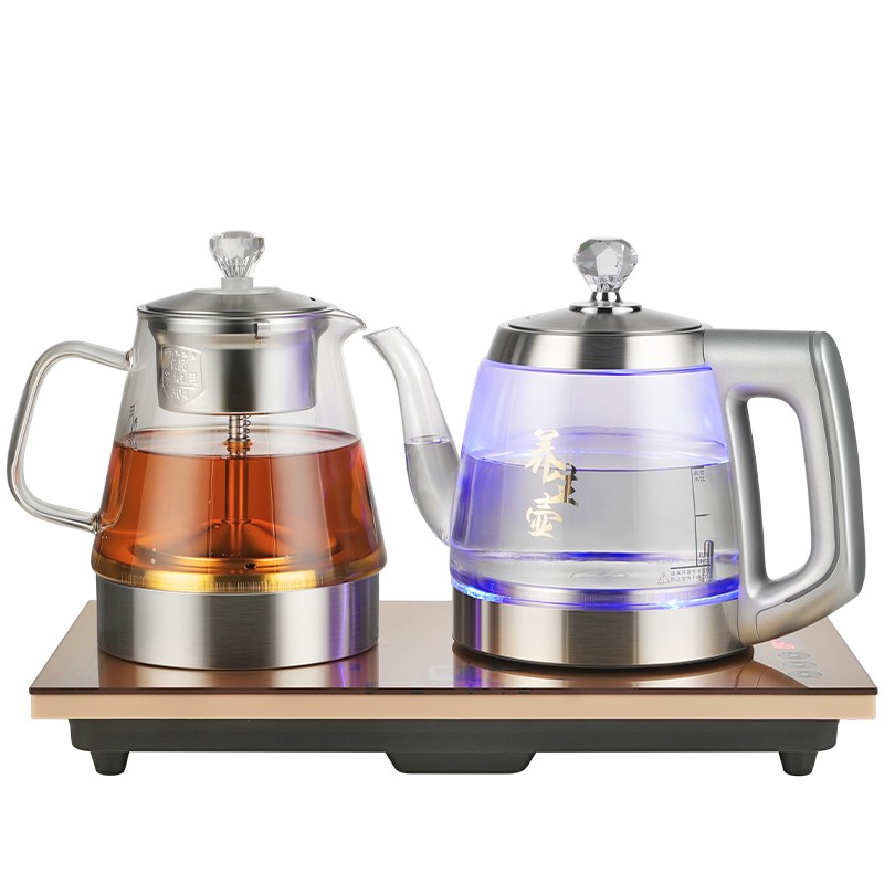 全自动底部上水电热烧水壶抽水泡茶一体电磁茶具嵌入式玻璃煮茶炉