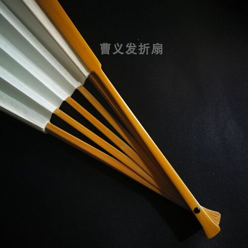名家董才明高精工95寸16方玉竹马牙头文玩摺扇复古手工竹扇骨收藏