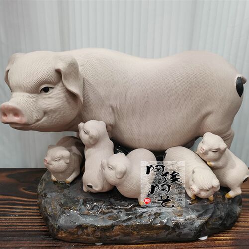 陶瓷工艺品 石湾公仔 家肥屋润 猪 生肖