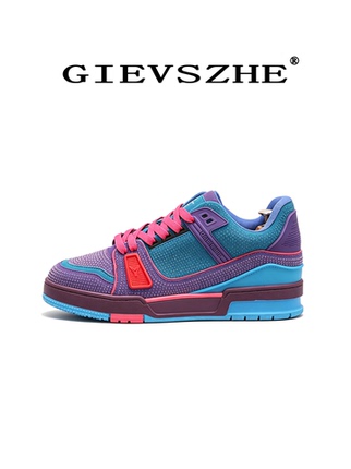 Ji Shizhe Rhinestone Color-Blocking Niche Sneakers for Men, Summer Thick-Soled Shock-Absorbing Breathable Casual Shoes, Trendy Versatile Dad Shoes