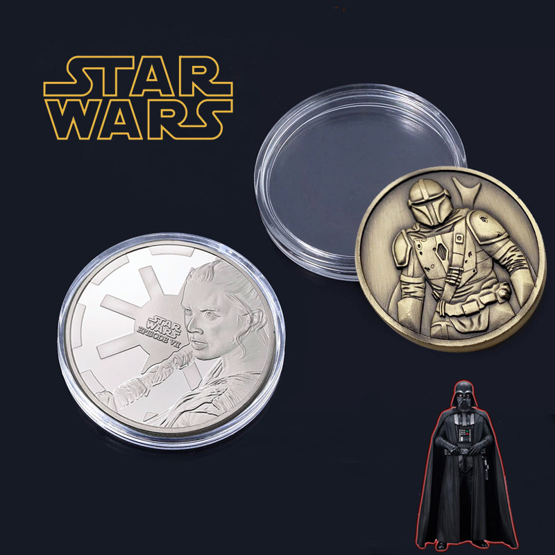 电影星球大战天行者崛起纪念币rey黑武士曼达洛人对战硬币纪念章