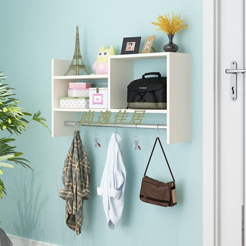 创意墙上置物架衣帽架壁挂壁柜墙架吊柜宿舍免打孔书架书柜挂墙柜
