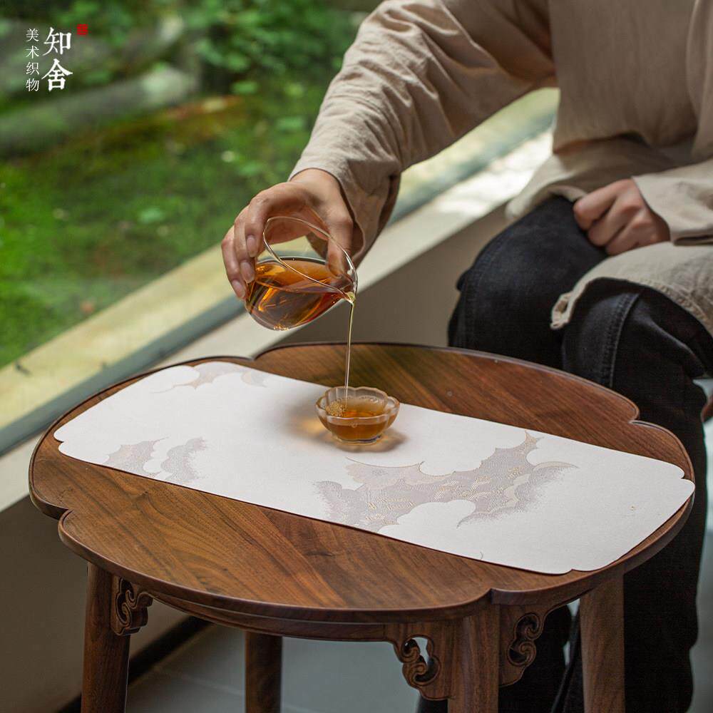 云霞翠茶轩织锦茶复席中云霞翠轩式古茶桌台几干泡布席垫子双面用