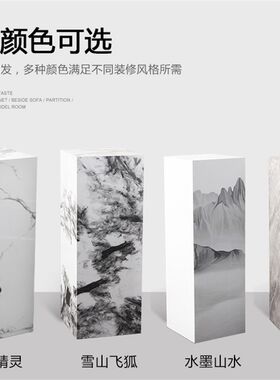 大理石雕塑台底座摆件客厅玄关电视柜旁落地展示台轻奢石墩地台