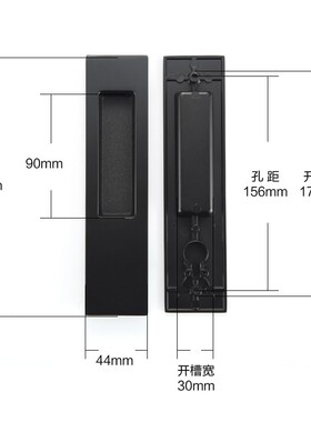 依佰利通用型移门锁金色室内推拉门卫生间厨房平移木门锁黑色钩锁
