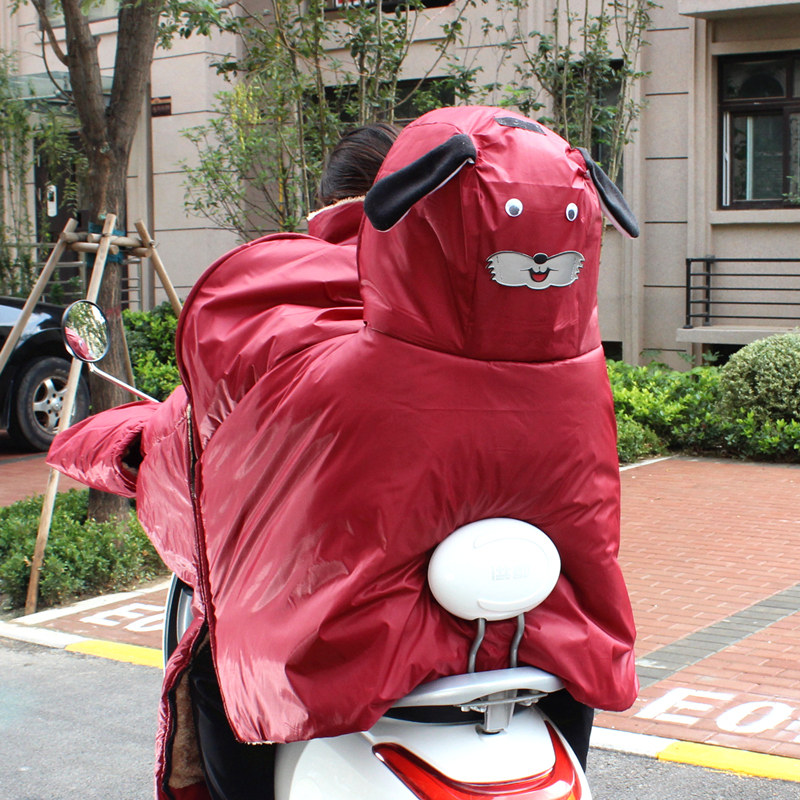 电动摩托车挡风被亲子加厚加绒接送孩子二宝后座三人带小宝贝冬季