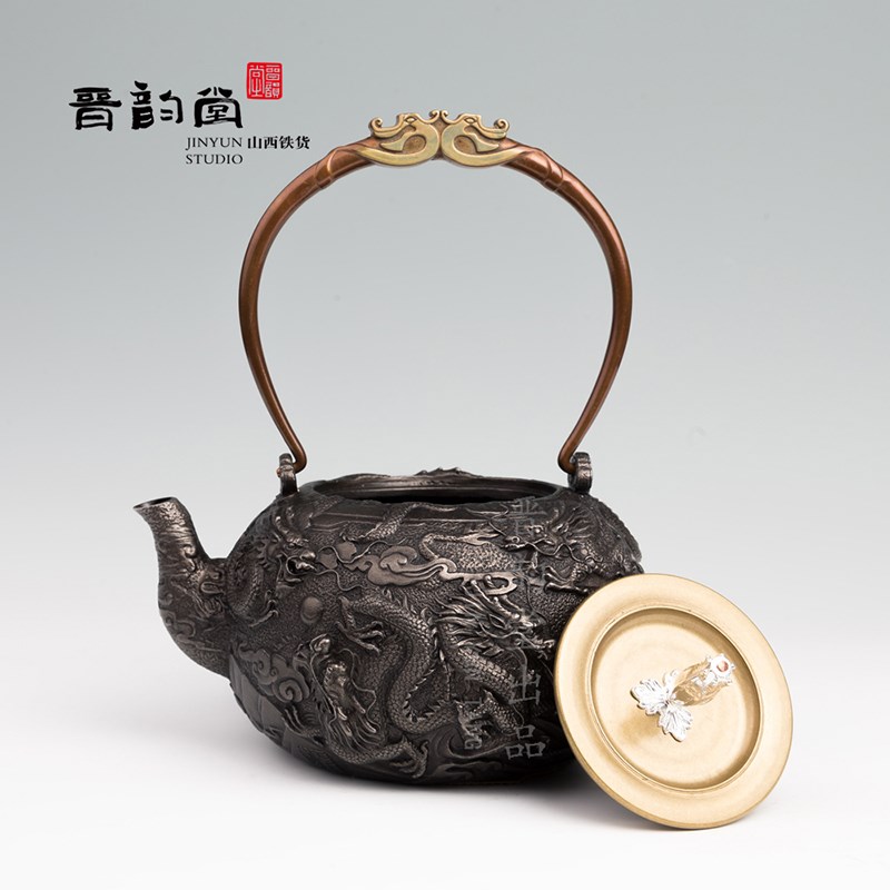 晋韵堂小九龙纯手工老铁壶铸铁生铁壶烧水壶茶具送礼晋城煮茶器