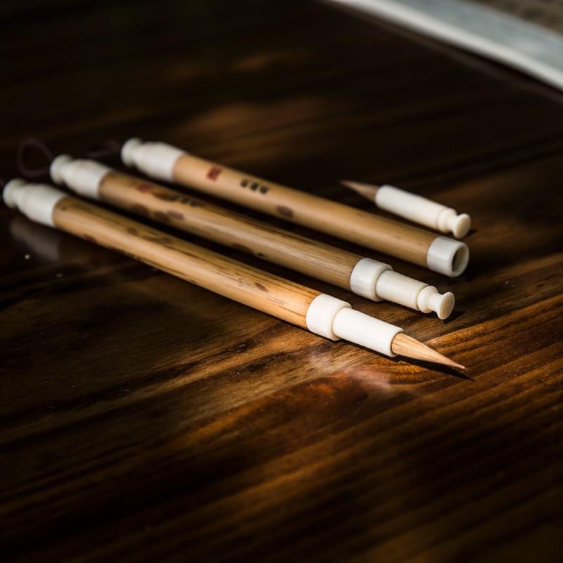 秋凝斋便捷式可拆卸高端毛笔小纯狼毫小楷毛笔瘦金体专用毛笔可拆