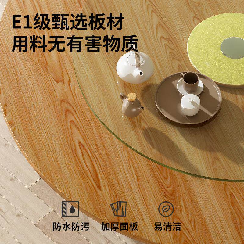 沐语餐桌简易大圆桌家用10折叠酒YMY-2ZDZ店商用桌桌子圆面2人云