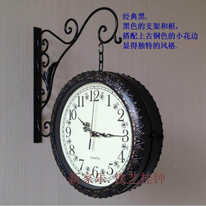 铁艺面钟110时尚欧钟大号钟双双挂钟创意客厅壁面挂钟静式音钟表