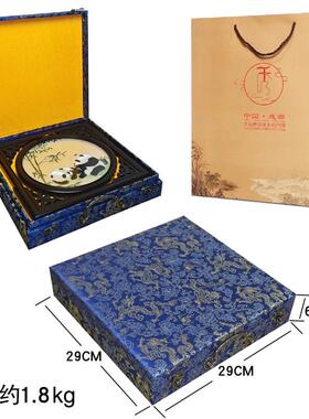 TPR蜀绣四手绣面绣双屏风饰川特色特中国风外国人纪念品别礼品
