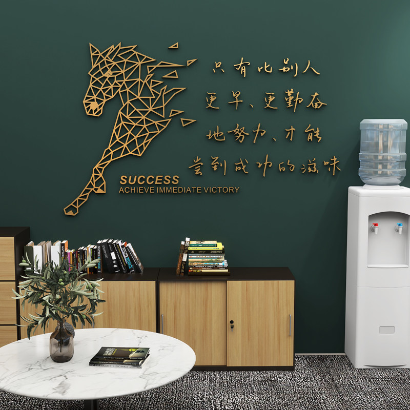 励志文化墙励志教室布置公司企业文化墙办公室装饰品墙标语3d墙贴
