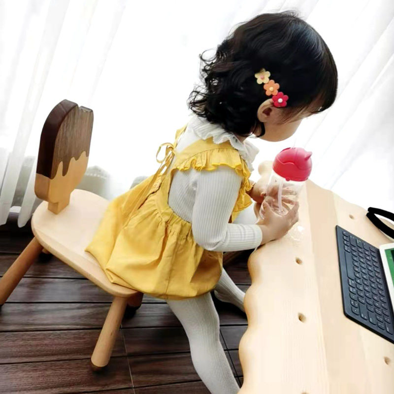 宝宝坐的小型靠背椅实木高颜值创意小凳子结实小椅子桌子套装餐椅