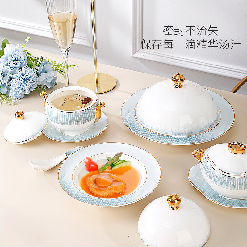 炖盅隔水炖骨瓷蒸汤盅煲燕窝糖水蒸蛋碗蜡烛加热酒店海参一位翅盅