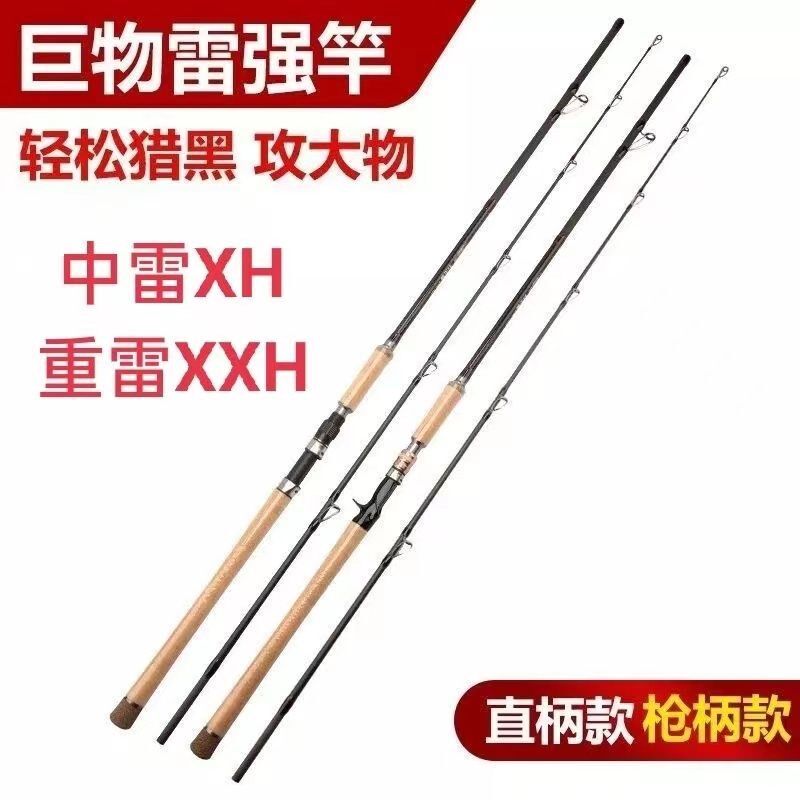 德国进口雷强竿新款专用打黑碳素重雷打黑鱼枪直柄XH超硬调锚杆远