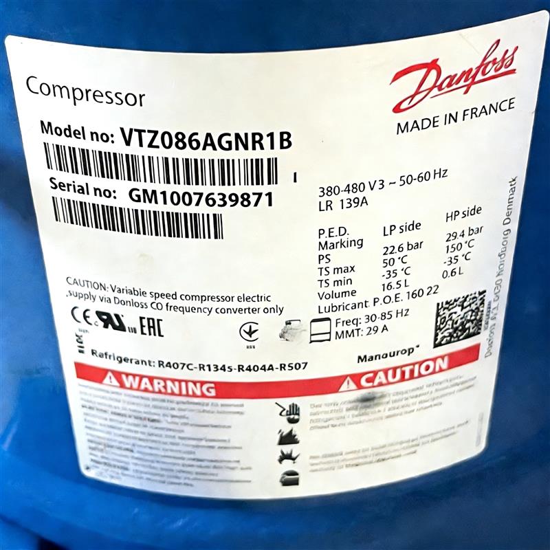 VTZ086AGNR1B VTZ121AGNR1B VTZ121AJNR1B适用于丹佛斯变频压缩机