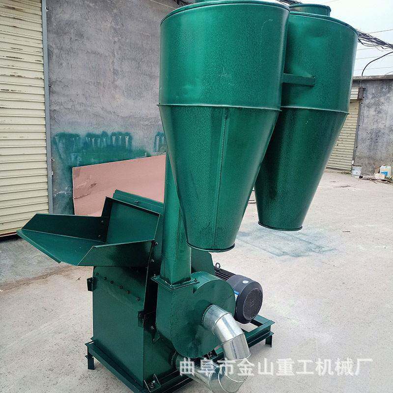 大型花生秧粉碎机皮带传动防尘式秋葵秆粉碎机养殖干秸秆粉碎机