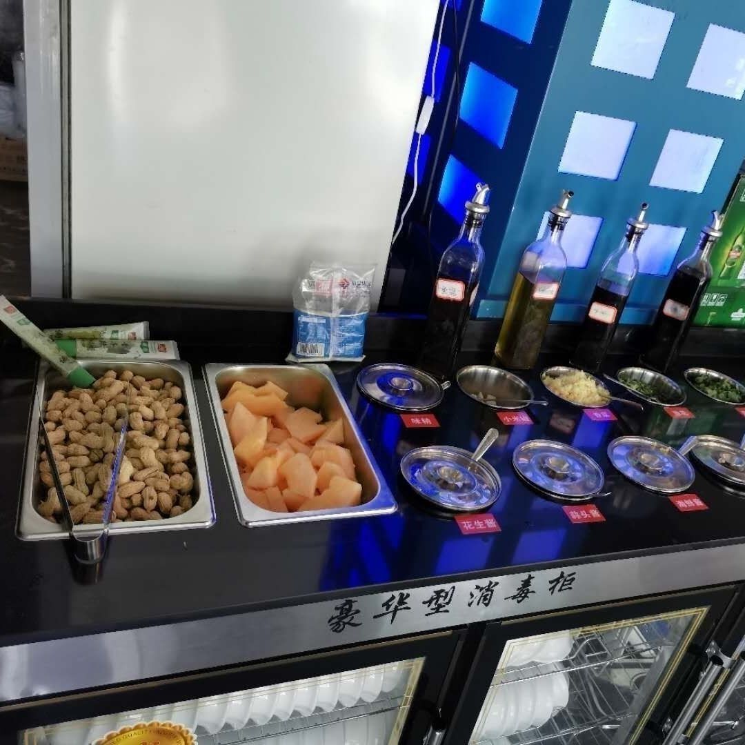 消毒柜调料台商用大理石台面蘸料台串串香餐边餐厅厨房烤肉店餐台图片