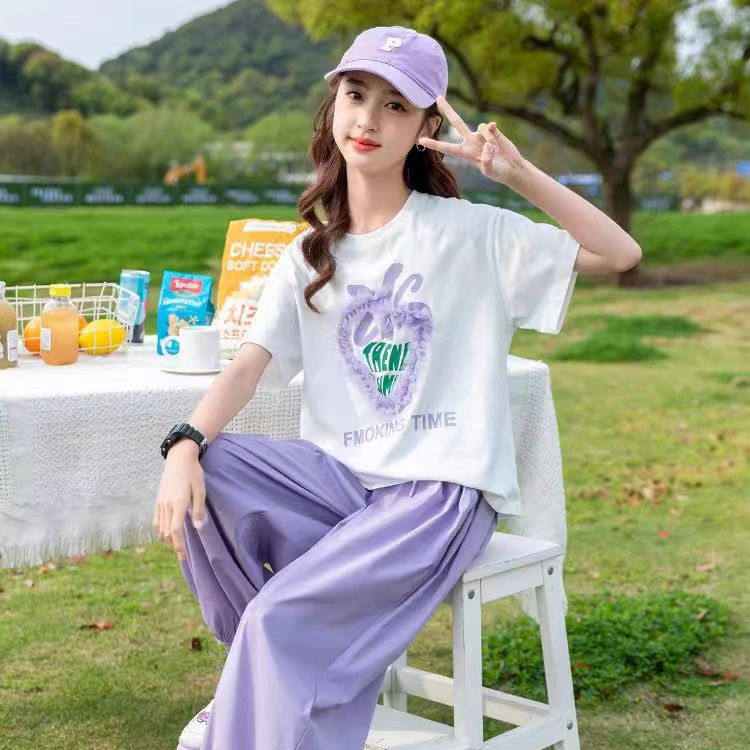 女童夏装套装新款洋气夏款儿童装短袖网红女孩夏季运动两件套