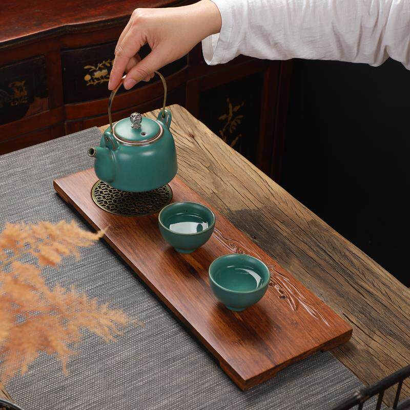 简约小型干泡茶盘家用简易茶台一人用黑檀实木储水式茶海茶具套装