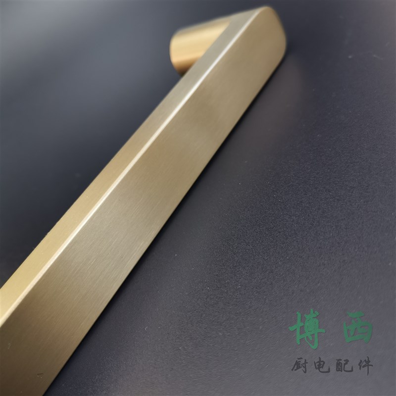 博西嵌入式冰箱洗碗机拉手拉篮高柜门长把手磨砂黄铜金色玻璃门