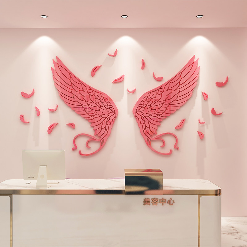 网红美容院装饰品房间布置氛围背景设计形象软装墙面画创意美甲店