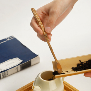 复古手工竹根茶针茶拨功夫茶道六君子竹配件茶则茶勺茶匙茶扒壶针