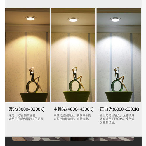 COB射灯led天花小山丘内嵌筒灯嵌入式家用客厅防眩吊顶7孔灯18w12