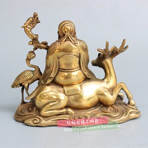 纯铜寿星铜像骑鹿贺寿家居装饰贺寿礼品客厅礼品工艺品摆饰