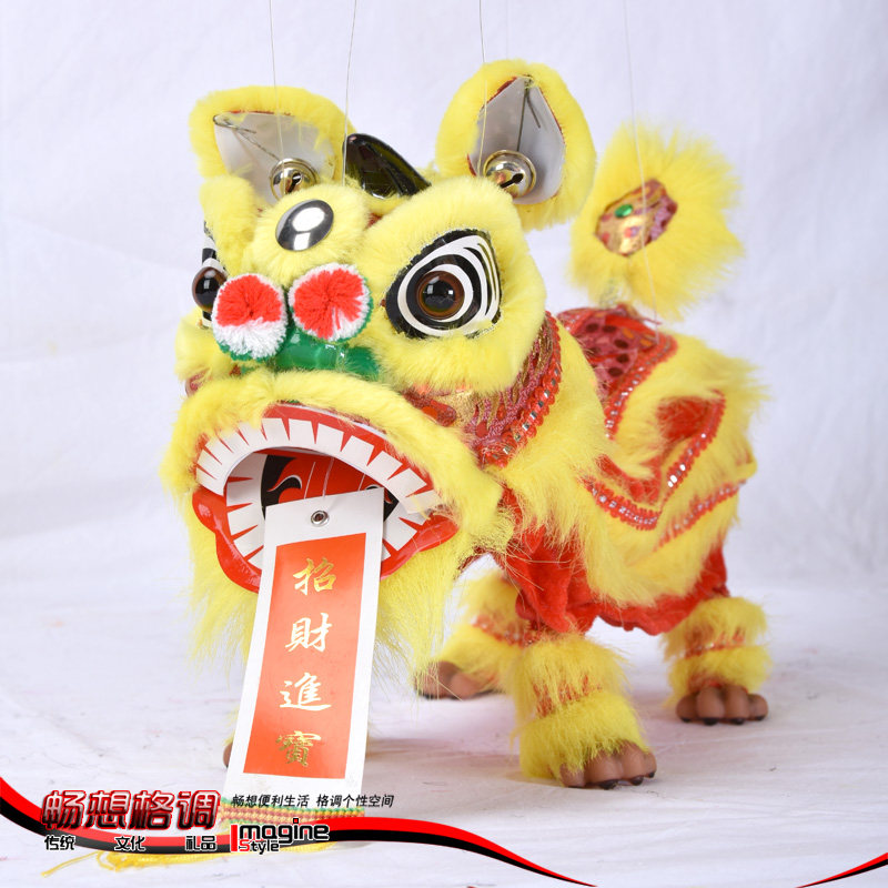 中国风礼品送老外宾中国特色玩具提线木偶人偶手工艺醒狮舞狮子