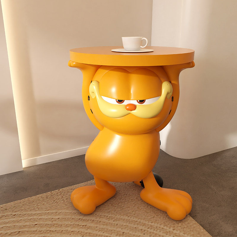 创意2024新款加菲猫周边客厅沙发边几茶几可移动落地床头柜子摆件