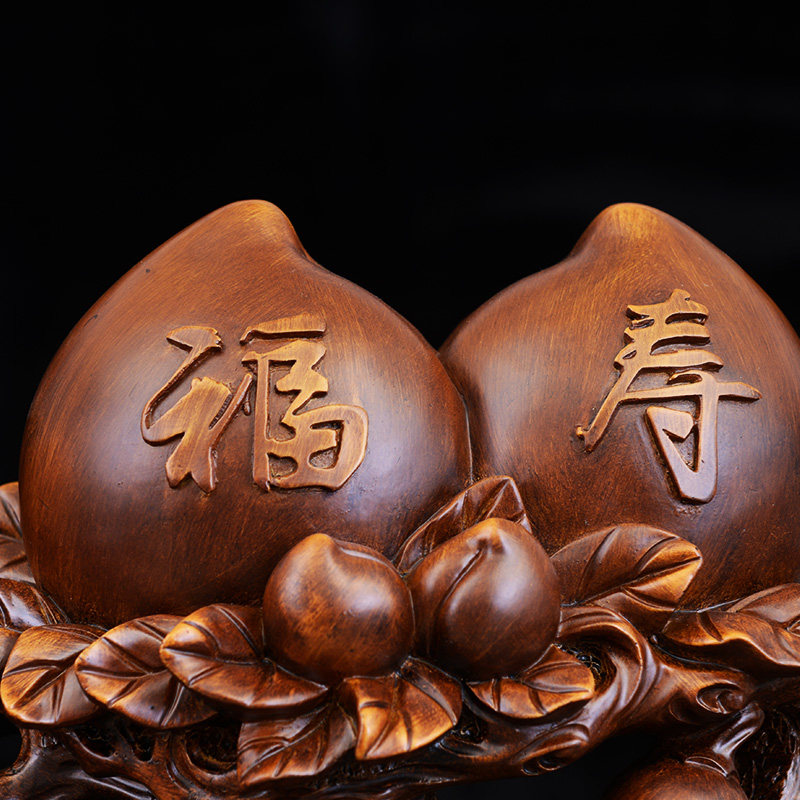 多福添寿寿桃摆件祝寿礼物创意实用送老人长辈生日礼物客厅装饰品