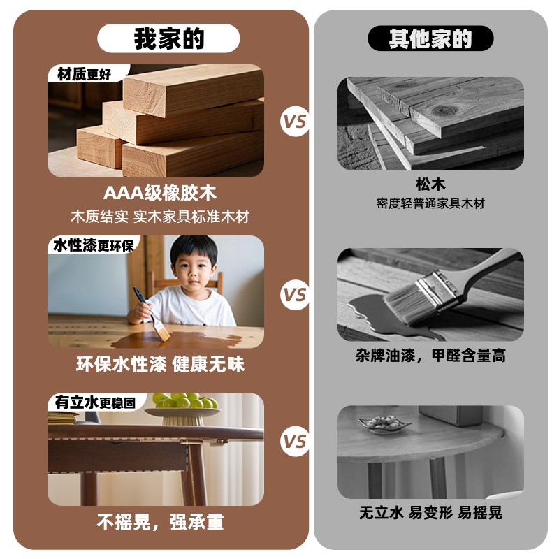 实木折叠圆桌家用小户型方桌可伸缩组合餐桌椅方圆两用客厅餐桌