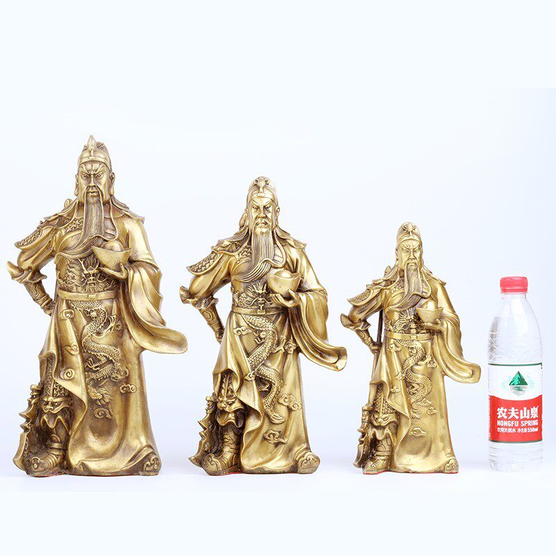 纯铜关公铜像关羽像黄铜武财神关公居家公司店铺工艺品摆设