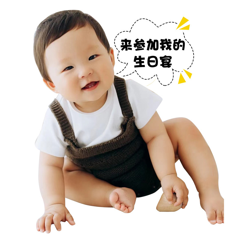 宝宝周岁百日满月宴气球生日布置装饰迎宾牌指示kt板人形立牌大头