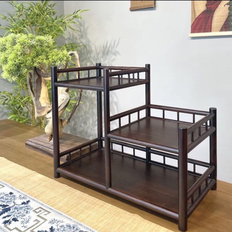 风月收纳盒收纳架收纳柜茶壶架茶具配件茶架置物架楠竹博古架杯架