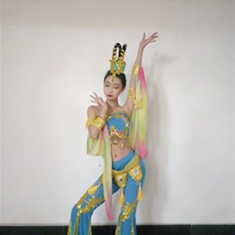 儿童敦煌飞天舞蹈服装水袖嫦娥奔月演出服儿童古典舞反弹琵琶表演