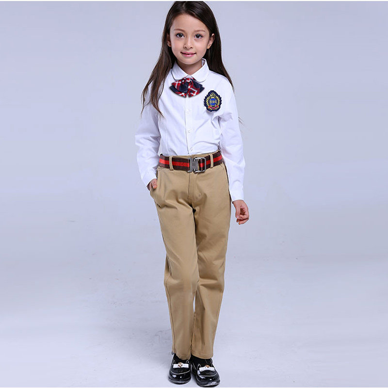 儿童卡其色裤子男童女童夏季薄款藏青深蓝色校裤大童小学生校服裤