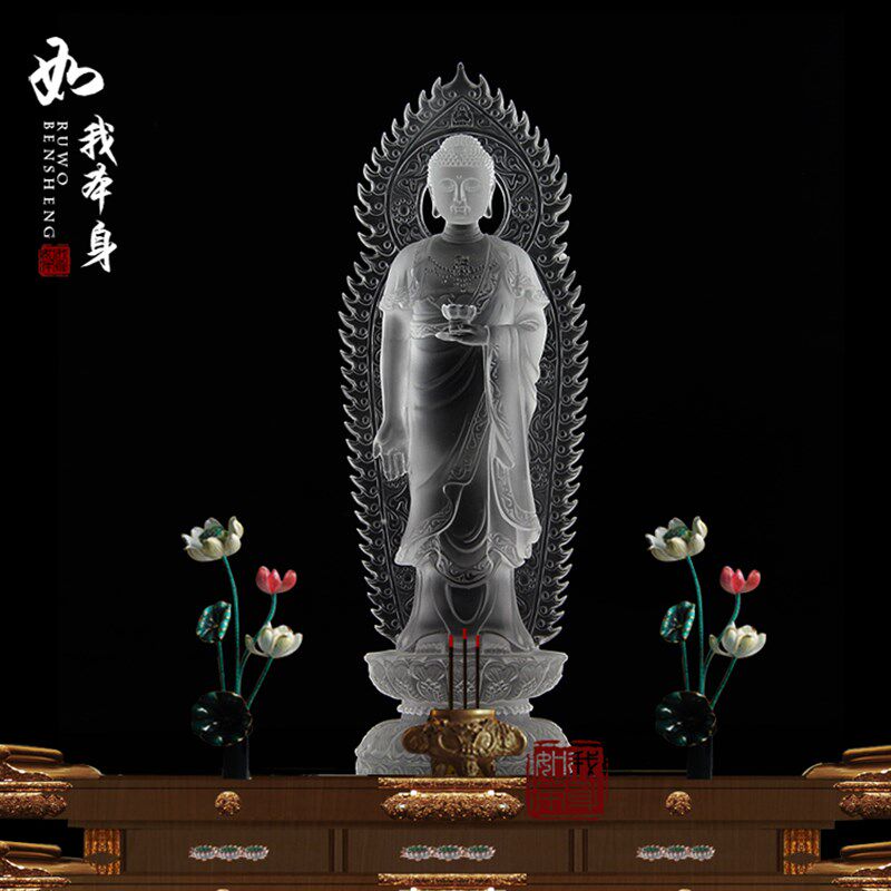 琉璃西方三圣佛像 琉璃观音佛像 琉璃大势至菩萨 琉璃阿弥陀佛像