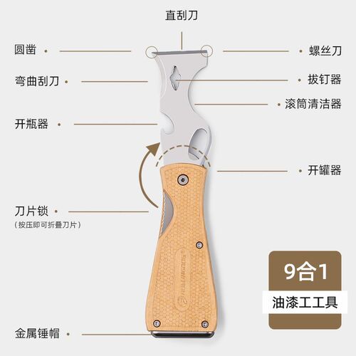 滚动狗多功能铲刀清洁刀铲墙皮不锈钢除胶刮刀超硬铲腻子神器工具