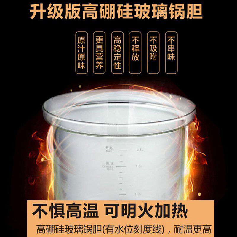 欧凯威全玻璃电炖锅多功能智能养生锅家用预约炖汤锅煮粥煎药1.8L