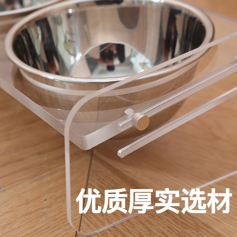 不锈钢宠物碗加重防打翻亚克力狗盘狗碗狗盆猫碗狗狗食盆猫食双碗