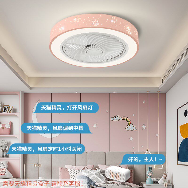 吸顶风扇灯2023新款家用吊扇灯智能卧室书房餐厅变频静音带风罩灯