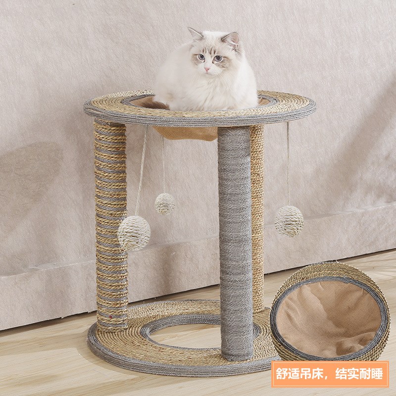 四季剑麻筒用品猫爬架猫窝猫爬架猫抓板猫磨爪立柱逗猫咪玩具跳台