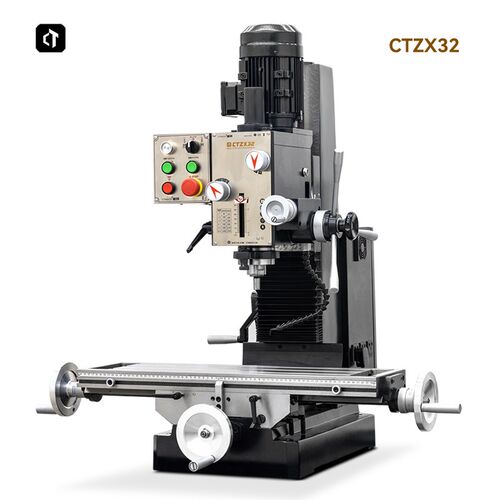 呲铁CTZX32三相220v输入工业级台式钻铣床小铣床攻丝X机床家用铣