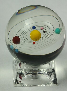 水晶球八大行星摆件3D水晶太阳系银河系创意礼品生日礼物家居装饰