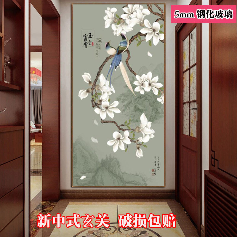3d艺术玻璃屏风隔断背景墙鞋柜酒柜磨砂透光双面入户玄关玻璃
