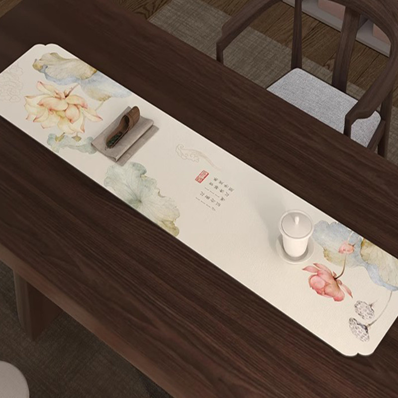新中式茶席实木茶桌垫布茶台吸水垫茶垫隔热垫子禅意茶旗商务桌旗图片