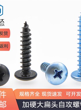 大扁头自攻螺丝十字大伞头木螺丝蘑菇头螺钉黑色蓝白锌加硬M3-M6